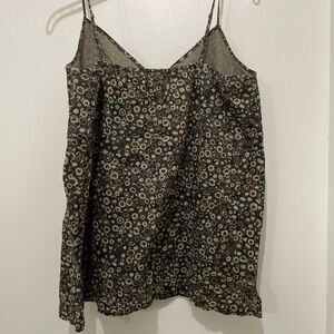 Gap size 10, 100% cotton spaghetti strap top. Shades of black, brown and tan.